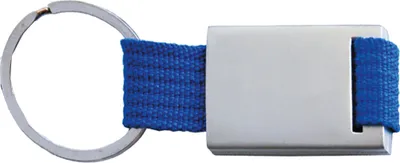 Produktbild von Schlüsselanhänger / aus Metall / mit trendigem Nylonband / Farbe: blau
