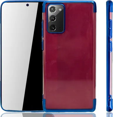 Immagine prodotto di Custodia per cellulare Samsung Galaxy Note 20, colore blu, trasparente, in TPU (silicone), con protezione posteriore