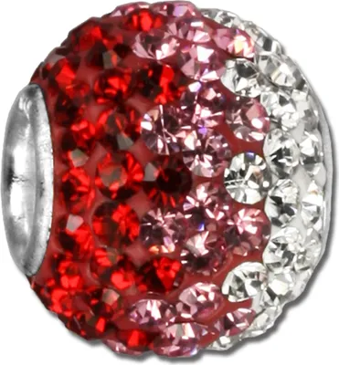 Produktbild von SilberDream rot weiß ICE Zirkonia Schmuck 925 Silber Bead GSB005