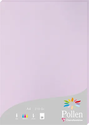 Produktbild von Clairefontaine Pollen, Laser-/Inkjet-Druck, A4 (210x297 mm), 25 Blätter, 210 g/m², Violett, Forest Stewardship Council (FSC) Mix