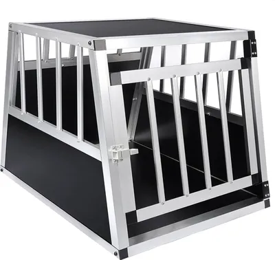 Produktbild von EUGAD Hundetransportbox Alu Hundebox Reisebox Autobox für kleine/mittlere Hunde Französische Bulldogge Dackel Shiba Inu 69 x 54 x 50 cm L 0054HT