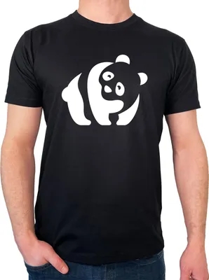 Produktbild von Huuraa Herren T-Shirt Panda Silhouette S Black Bio Baumwolle Fairtrade Herrenshirt Geschenkidee