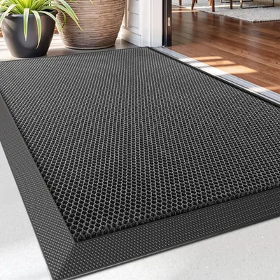 Produktbild von Fußmatte außen 43 x 76 cm, rutschfeste Schmutzfangmatte, Dunkelgrau