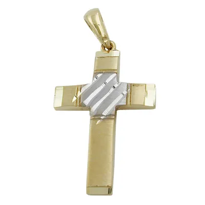 Produktbild von Anhänger 20x14mm Kreuz bicolor 9Kt GOLD bicolor 20x14mm