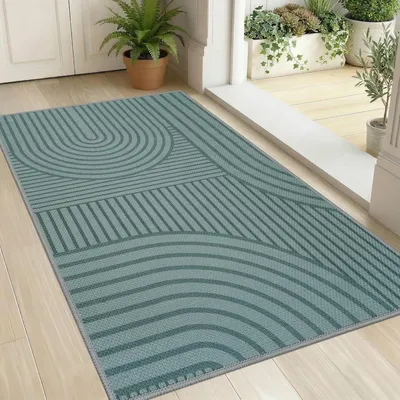 Zdjęcie produktu dla Mata podłogowa, szara, antypoślizgowa, 50 x 80 cm, nadająca się do prania, do użytku wewnątrz i na zewnątrz