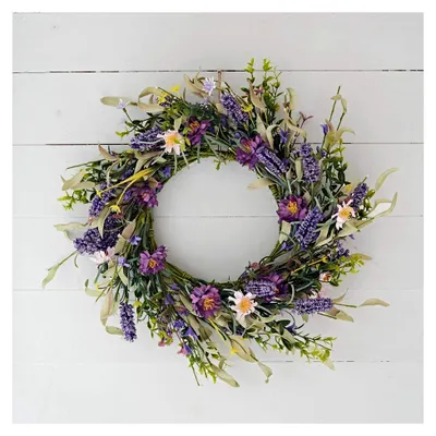 Produktbild von 33 cm Künstlicher Kranz mit Blumen für Frühling und Ostern