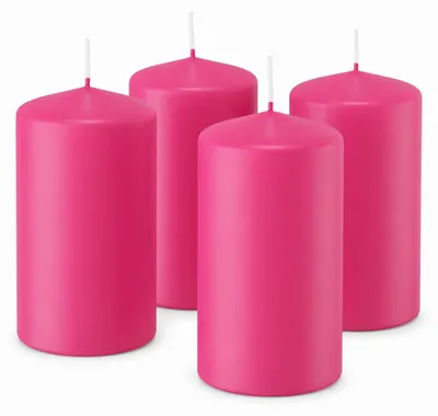 Produktbild von 4er Set Adventskranzkerzen Pink 150 x 98 mm | Wiedemann Kerzen, KI-generiertes Bild