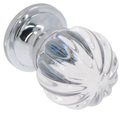 Zdjęcie produktu dla Zestaw 6 sztuk uchwytów do mebli wykonanych z zamaku i kryształu. Średnica: 30 mm. Wykończenie: polerowany chrom