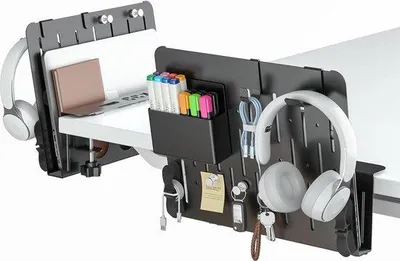 Produktbild von Famanu Büro-Organizer für Laptop/Tablet - Hängender Schreibtisch-Halter aus Stahl