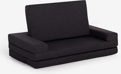 Immagine prodotto di Divano letto a 2 posti, pieghevole salvaspazio, tessuto Miranda - nero