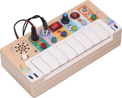Produktbild von Baby-Sensorbrett, LED-Lichtschalter, elektronisches Aktivitätsspielzeug aus Holz für Kinder über 36 Monate
