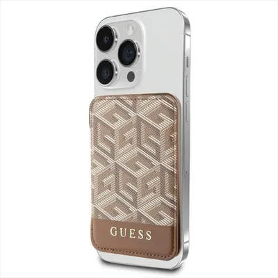 Produktbild von Guess Wallet Card Slot GUWMSHGCFSEW MagSafe GCube stripe braun Schutzhülle
