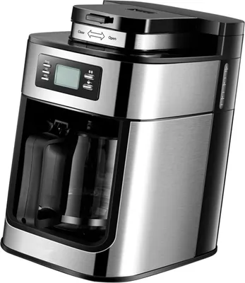 Zdjęcie produktu dla Programowalny ekspres do kawy z timerem 1050 W 1L Duża pojemność 2-8 filiżanek Drip Coffee Maker Keep Warm Grind and Brew Automatyczny ekspres do kawy z wbudowanym młynkiem do kawy z żarnami