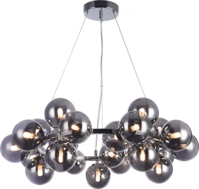 Obrázok produktu pre Závesná lampa Maytoni Dallas s 25 žiarovkami, chróm, dymové sklo, G9, s nastaviteľnou výškou