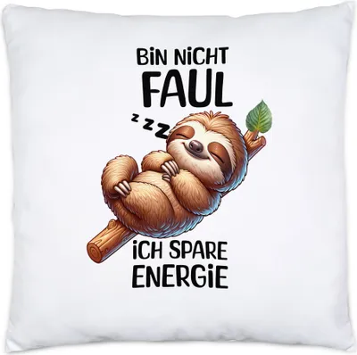 Produktbild von Bin nicht faul ich spare Energie Kissen Arbeitskollege Büro Sloth Müde Langschläfer Teenager Faultier