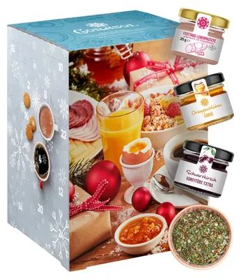 Produktbild von Corasol Premium Frühstücks-Mix Adventskalender 24 kulinarische Highlights von süß bis herzhaft (518 g)