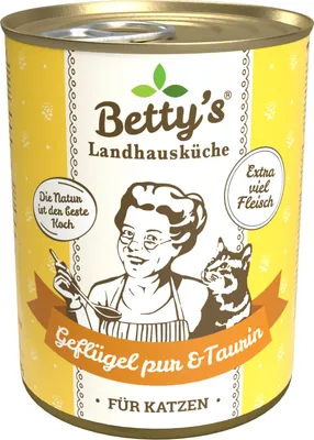 Produktbild von Bettys Landhausküche 6 x 400g Geflügel pur Katzenfutter
