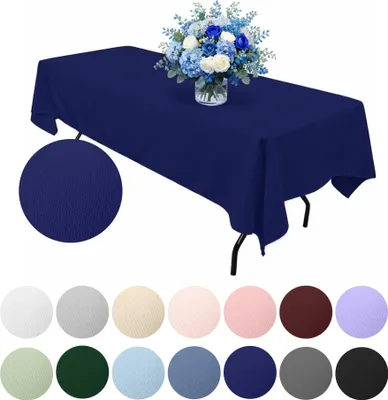 Produktbild von MEBLE ODNOWA, Tischdecke, Glatt Tischdecke, Rechteckig, Navyblau, 140×240 cm, Matt, Tischschutz, Elegant, Formstabil, Elastisch, Strapazierfähig, Maschinenwaschbar