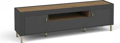 Produktbild von Minio, TV-Schrank "ASSO 8", 177 cm, hängend oder stehend, Schwarze Farbe / Whisky Eiche