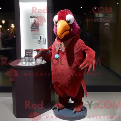 Produktbild von Kastanienbraunes REDBROKOLY Papagei-Maskottchenkostüm mit A-Linien-Kleid und Schlüsselanhängern