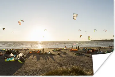 Produktbild von MuchoWow® Poster Drachensurfer am Strand 120x80 cm - Bilder