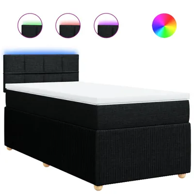 Produktbild von Boxspringbett mit Matratze Schwarz 90x200 cm Stoff