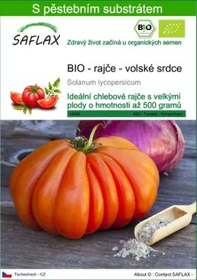 Obrázek produktu pro SAFLAX - BIO - rajče - volské srdce - Solanum lycopersicum - 10 Semena - S pěstebním substrátem bez klíčků