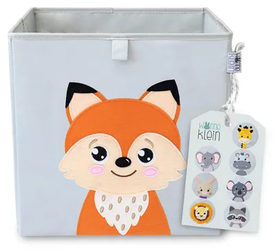 Image de Boîte de rangement pour enfants – 33 x 33 x 33 cm – Caisse à jouets pliable avec motifs d'animaux – Boîte de rangement pour l'étagère Kallax – Espace de rangement pour la chambre d'enfant