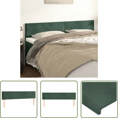 Produktbild von The Living Store Kopfteile 2 Stk. Dunkelgrün 90x5x78/88 cm Samt