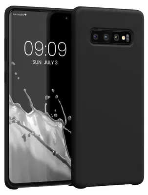 Produktbild von kwmobile Handyhülle für Samsung Galaxy S10 Plus / S10+ Hülle - Case Silikon - Kabelloses Laden - Schutzhülle Cover in Schwarz matt