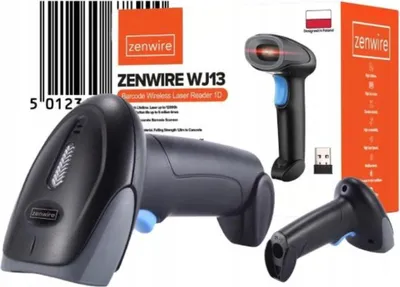 Obrázok produktu pre Čítačka čiarových kódov - Bezdrôtová a USB - 1D EAN/GTIN - Ručná čítačka - Dosah 150 m - 350 skenov/s - Nabíjateľná batéria - Plug and Play