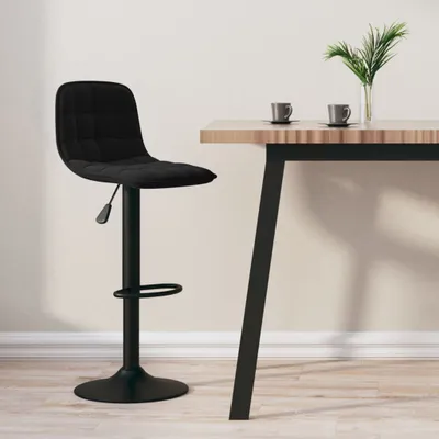Image de Maison Exclusive - Tabouret de bar en velours noir