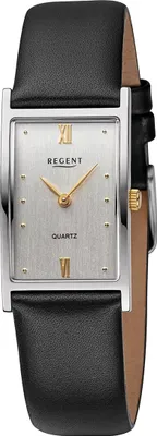 Produktbild von Regent Leder Damen Uhr Armbanduhr Quarz schwarz Lederarmband D2URF1508