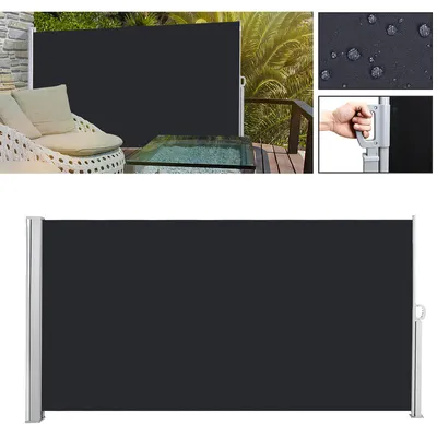 Produktbild von TolleTour Seitenmarkise Ausziehbar Balkon Anthrazit Sonnenschutz Vollkassette Sichtschutz Anthrazit 140*300cm