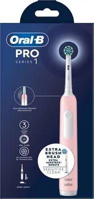 Produktbild von Oral-B Pro Series 1, Erwachsener, Rotierende-vibrierende Zahnbürste, Tägliche Pflege, Sensibel, Whitening, 20000 Bewegungen pro Minute, Pink, 8800 Bewegungen pro Minute