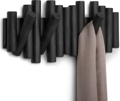 Produktbild von Umbra wandgarderobe holz klappbare haken - Schwarz - Dekorativ