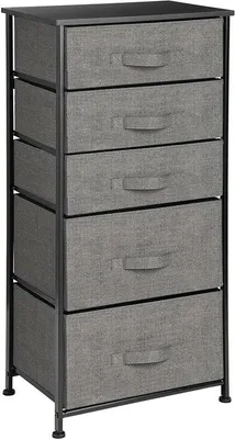 Produktbild von mDesign Kommode mit 5 Schubladen - Schrank Organizer - Stoffregal grau schwarz