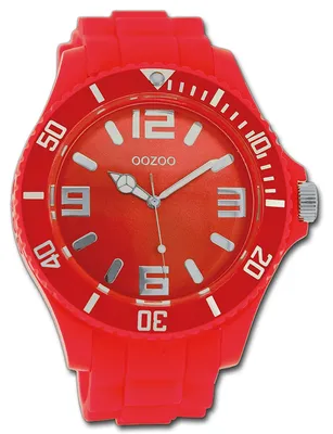 Produktbild von Oozoo Timepieces Damenuhr schimmernd Quarzuhr mit Silikonarmband pink D3UOC4334A