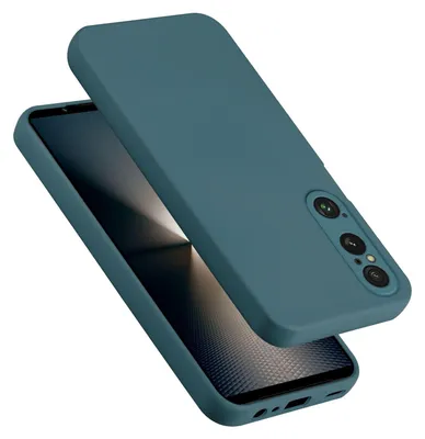 A teal phone case is shown partially covering a smartphone.