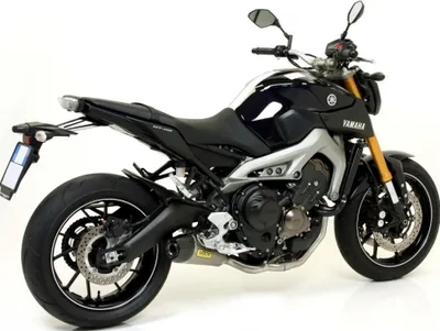 Produktbild von ARROW Auspuff X-KONE für Yamaha MT09 / Tracer 900 2013-, Aluminium schwarz mit Edelstahl Endkappe (N