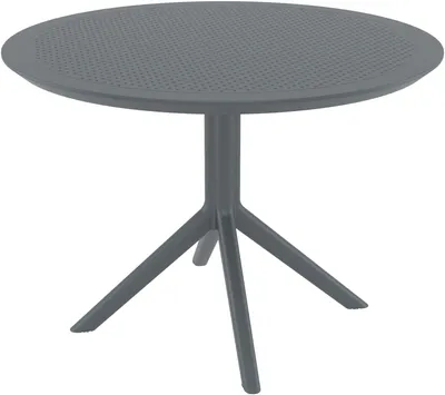 Produktbild von CLP Gartentisch Sky Ø 105 cm Polypropylen wetterfest UV-beständig winterfest stabil dunkelgrau