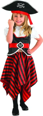 Immagine prodotto di Costume da bambina pirata rosso/nero 7-8 anni