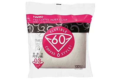 Obrázek produktu pro Hario V60 Filter Papers, Kávový filtr, V60, Průhledná, Bílá, 100 kusů
