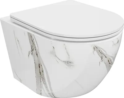 Obrázek produktu pro Mexen Lena mísa WC Rimless s pomalu klesající deskou slim, duroplast, bílý kámen - 30224094