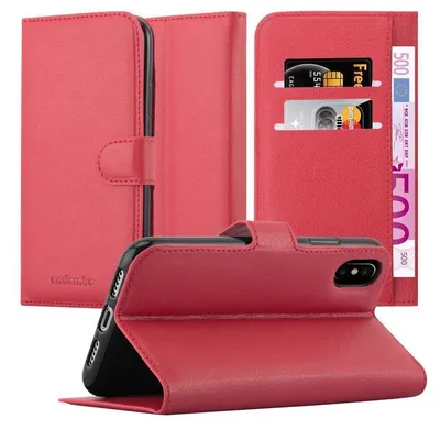 Immagine prodotto di Cadorabo custodia per Apple iPhone XS MAX custodia protettiva in rosso custodia per cellulare cover chiusura magnetica