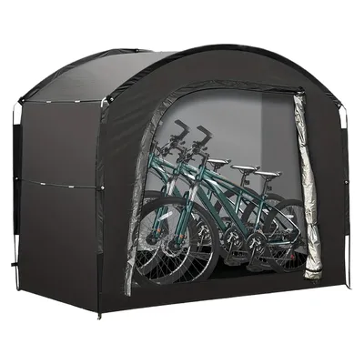 Produktbild von tragbares fahrrad zelt lager,Garagenzelt mit reißverschluss und regenstreifen,stabiler outdoor-unterstand für 2 fahrräder,220×150×185 cm Carport