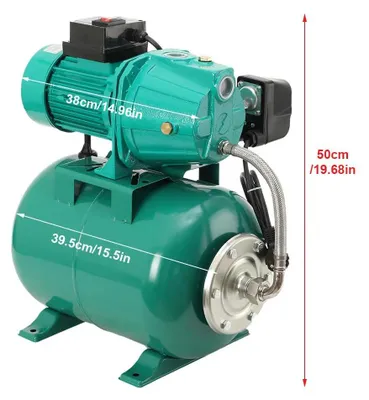 Produktbild von Selbstansaugende Wasserpumpe - Oberflächen-Zirkulationspumpe für Gartenbewässerung - 1100 W - 3000 l/h - 45 m Förderhöhe - 24 l Druckkessel - 220 V IP44