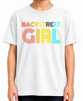 Productafbeelding van Backstreet Boys-fan, T-shirt voor kinderen, met opdruk uit de jaren '90, met een knipoog naar boybands, wit, maat 104