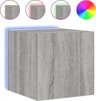 Produktbild von vidaXL TV-Wandschrank mit LED-Leuchten Grau Sonoma 30,5x35x30 cm