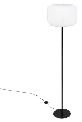 Zdjęcie produktu dla Lampka stojąca do salonu TOBIE z bawełnianym abażurem, Ø 37 x 150 cm